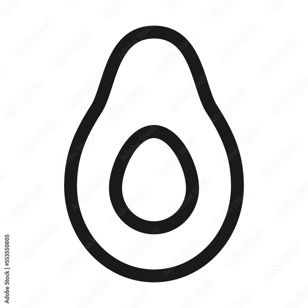 Avocado line icon. Vegetable food outline sign. Keto diet nutrition symbol in linear style. Editable stroke. Vector graphics Avocado line icon. Vegetable food outline sign. Keto diet nutrition symbol in linear style. Editable stroke. Vector graphics