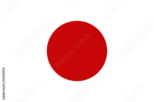 Japan flag vector illustration isolated. National symbol of country in Asia. The land of the rising sun. East empire.