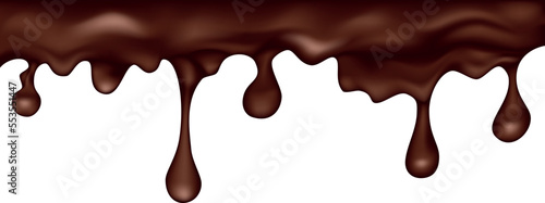Dripping glaze background. Chocolate liquid sweet flow. Vector illustration.