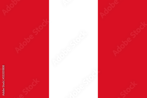 Peru flag vector illustration. National symbol of country in South America.