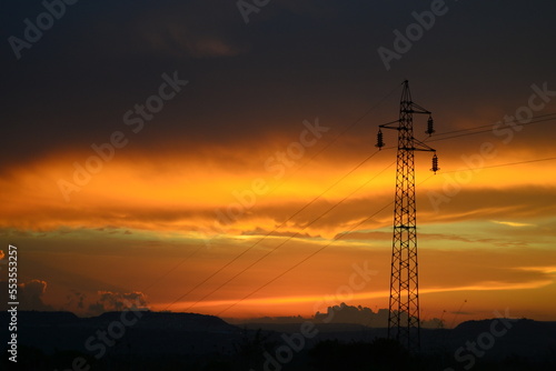 Power generation at sunset.