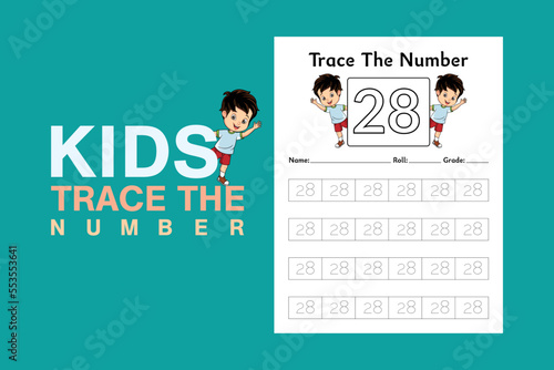 Number tracing worksheets and tracing activity book for kids or preschool or homeschool KDP Interior Planner 2023