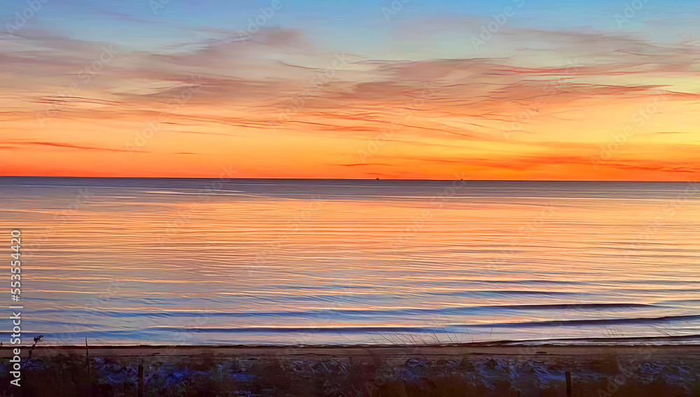 Sunset at Hardings Beach at Chatham, Cape Cod