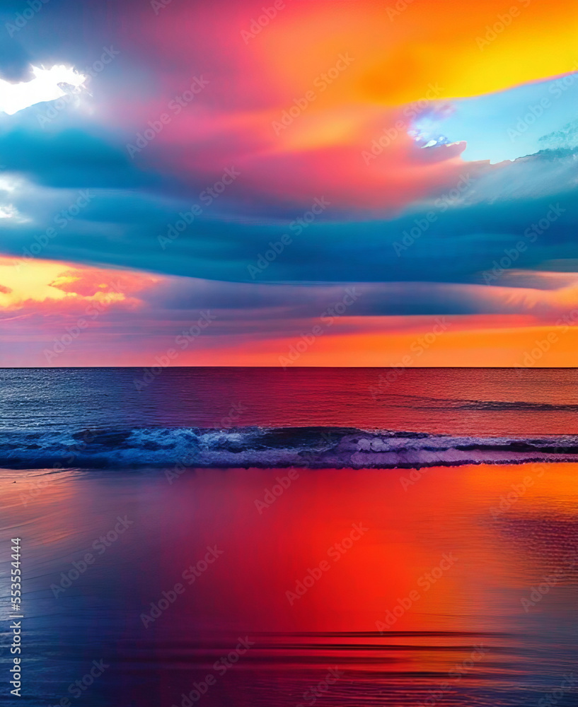 Obraz premium Sunset at Hardings Beach at Chatham, Cape Cod