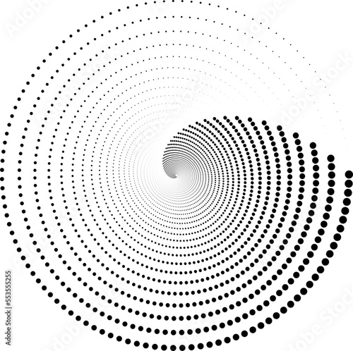 Ethnic mandala decoration pattern. Black abstract vector circle frame halftone dots logo emblem design element for medical, treatment, cosmetic. Round border Icon using halftone circle dots. 