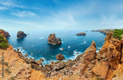 Summer Atlantic rocky coast view (Aljezur, Algarve, Costa Vicentina, Portugal).
