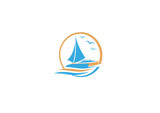 Catamaran boat logo concept