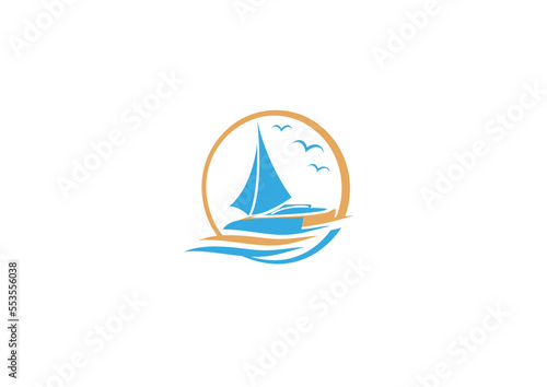 Catamaran boat logo concept