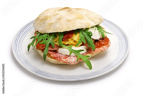 Puccia( a sandwich made of pizza dough), Italian Puglia food photo