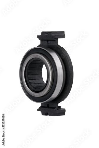 Car clutch bearing on a white background. Close-up. Side view.