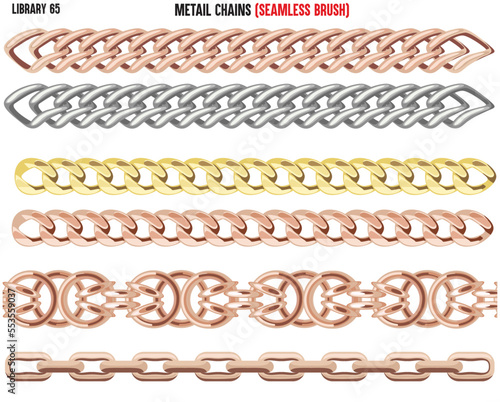 SET OF METAL SHINY CHAINS IN  EDITABLE VECTOR 
