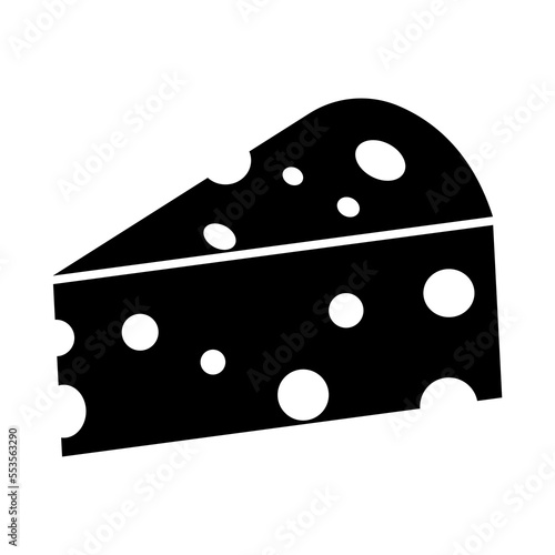 Cheese black icon. Vector illustration isolated on white background