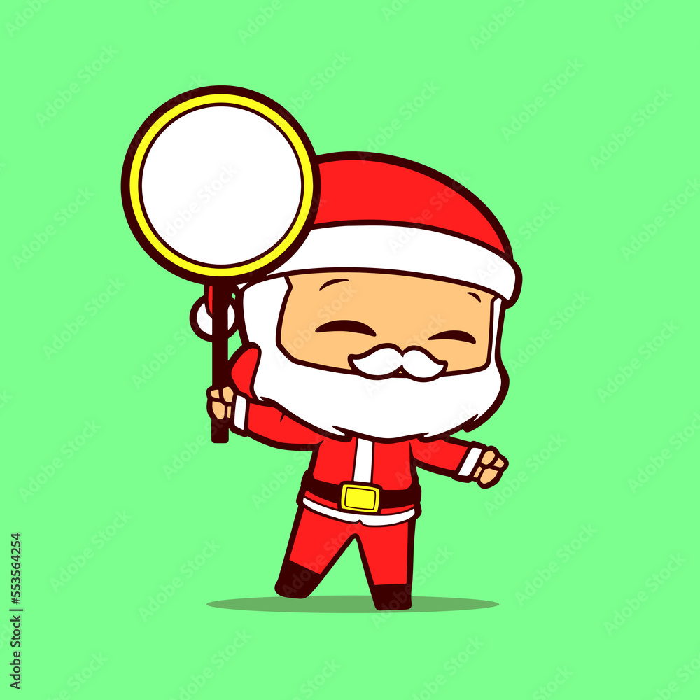 vector character of Santa Claus holding a circle board vector character of Santa Claus holding a circle board