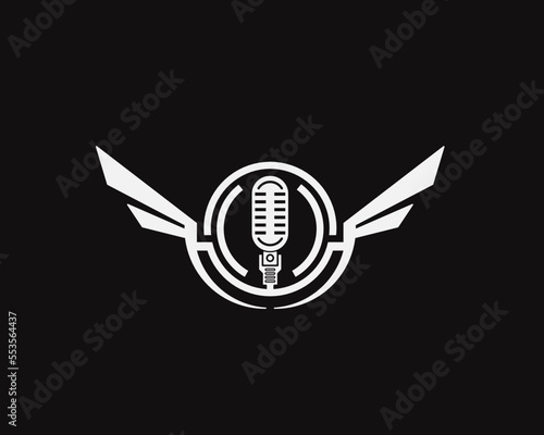 Winged podcast and studio logos