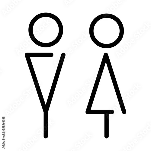 Toilet sign vector with man and woman restroom symbol in a glyph pictogram illustration
