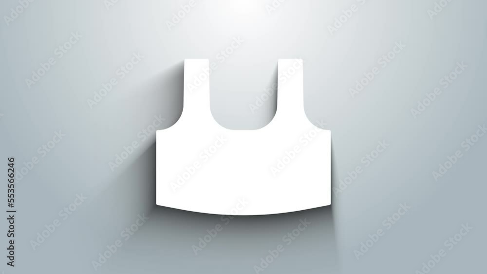 White Undershirt icon isolated on grey background. 4K Video motion graphic animation White Undershirt icon isolated on grey background. 4K Video motion graphic animation