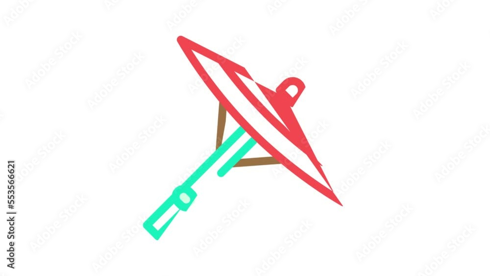 umbrella chinese color icon animation umbrella chinese color icon animation