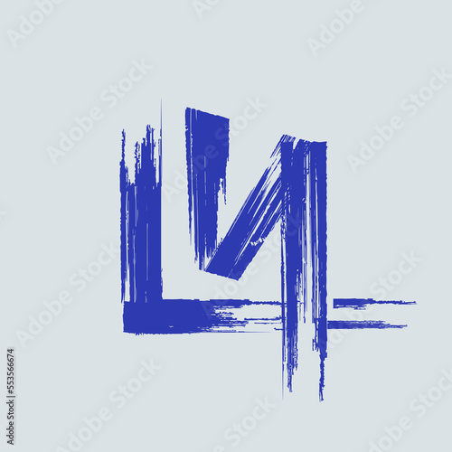 LY monogram logo. Ink, brush calligraphy letter l, letter y icon.Lettering sign.Signature alphabet initials isolated on light fund.Handwritten, graffiti style character.
