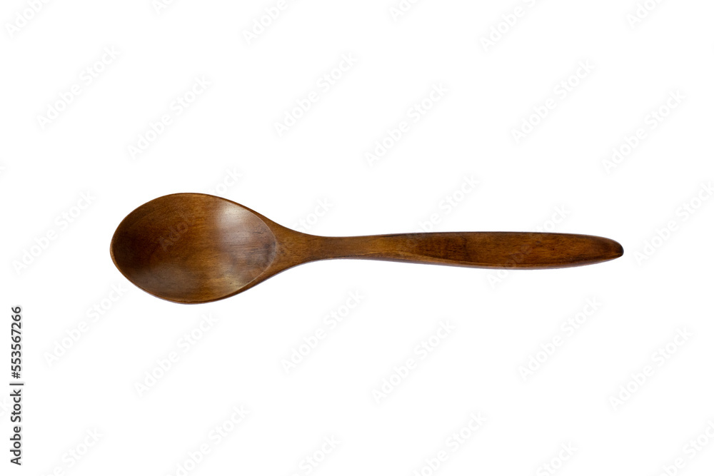 Top view of a dark wooden spoon on transparent background png Top view of a dark wooden spoon on transparent background png