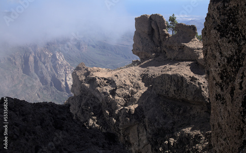 Gran Canaria  central mountainous part of the island  Las Cumbres  ie The Summits  view from El Campanario  the second highest point of the island  