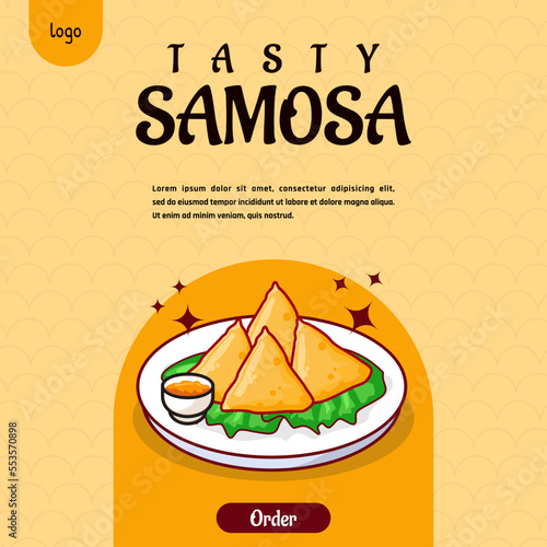 Tasty samosa Arabian traditional dish made from meat cheese or vegetables.