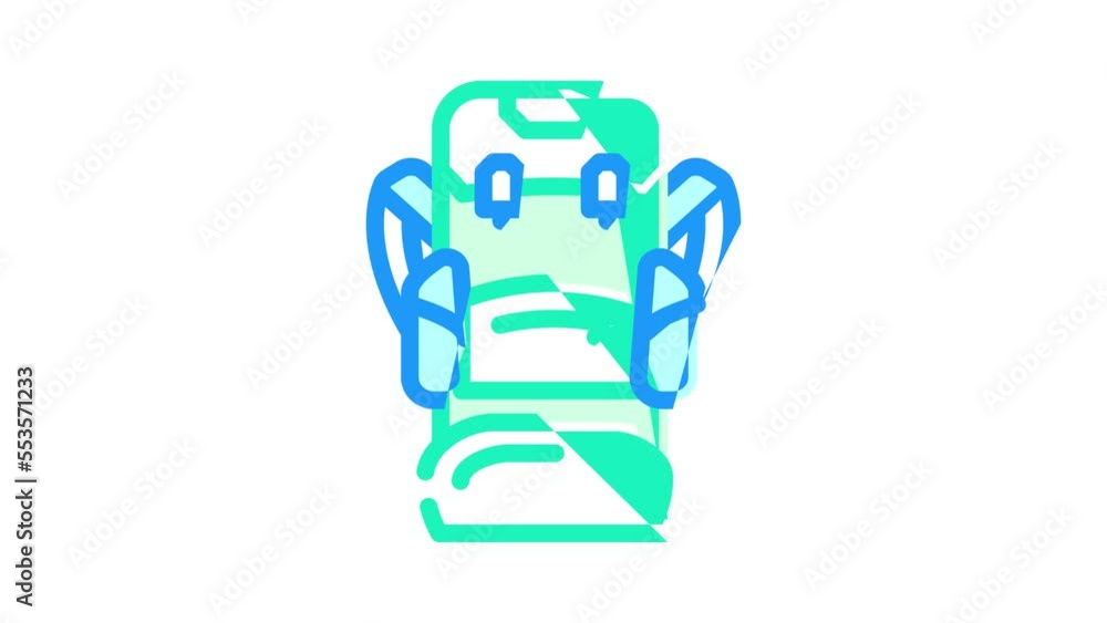 backpack rucksack color icon animation backpack rucksack color icon animation