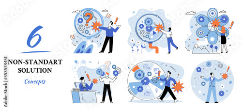 Non standart solution solving problem metaphor, answer to question or creativity idea innovation help business success. Alternative decision or business strategy plan, fallback option business choice