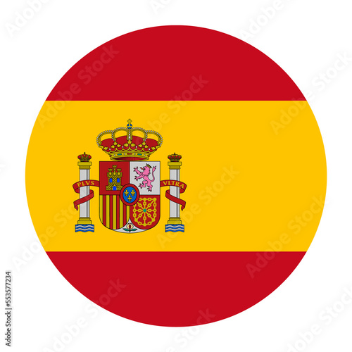 Photography Spain Flat Rounded Flag Icon with Transparent Background