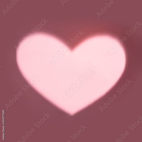 Heart shaped shadow as copy space. Modern Valentine's day concept. Creative love idea. Minimalistic Mother's day composition.