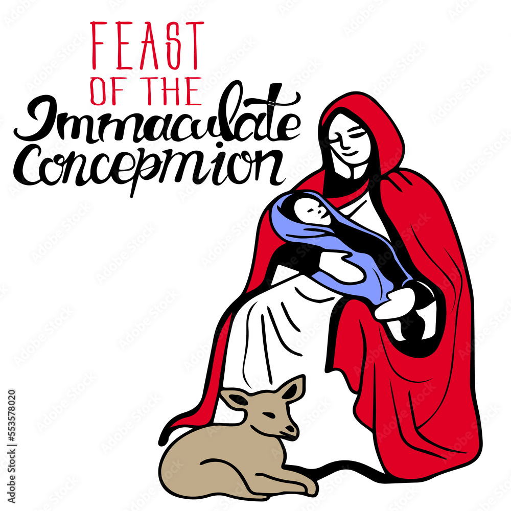 Vetor de Feast of the Immaculate Conception of the Blessed Virgin Mary
