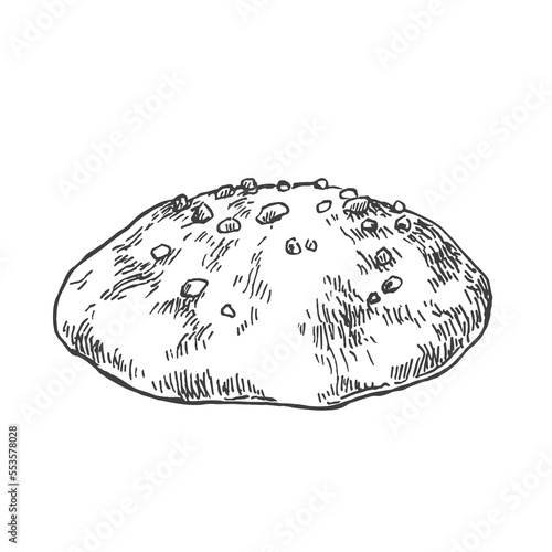 Hand drawn vector German gingerbread illustration. Sweet  nurnberger elisen lebkuchen. Traditional Christmas sweet dessert. Honey nut glazed cookies. Template for menu, design, ad