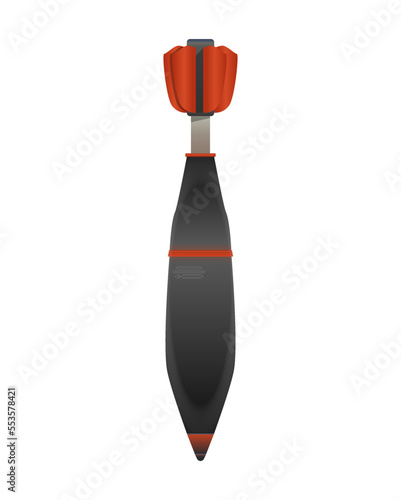 Portable Air Bomb in realistic style. Drone Rocket and Military Missile. Army Weapon.
