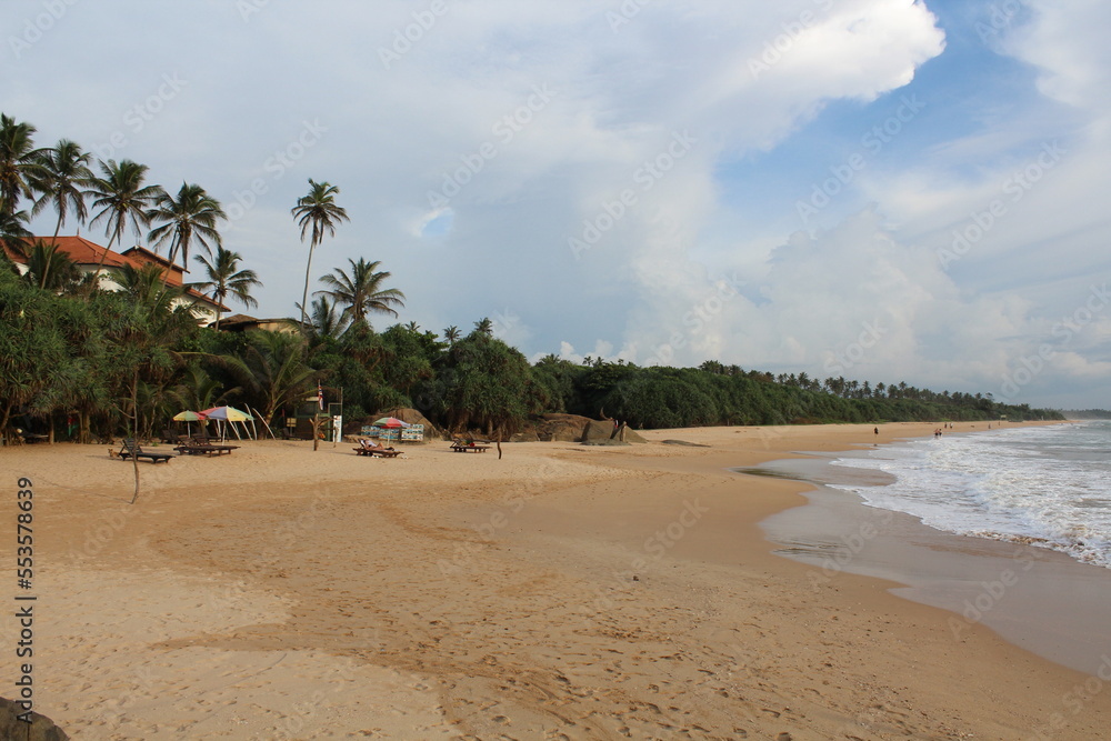 Exotic tropical beautiful sand beach Sri Lanka
