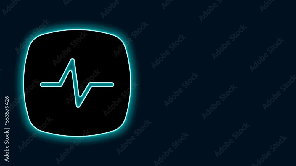 Glowing neon line Heart rate icon isolated on black background. Heartbeat sign. Heart pulse icon. Cardiogram icon. 4K Video motion graphic animation Glowing neon line Heart rate icon isolated on black background. Heartbeat sign. Heart pulse icon. Cardiogram icon. 4K Video motion graphic animation