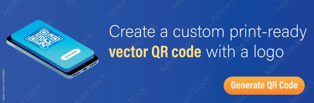 Fototapeta premium Custom Print-Ready Vector QR Code Banner with Logo