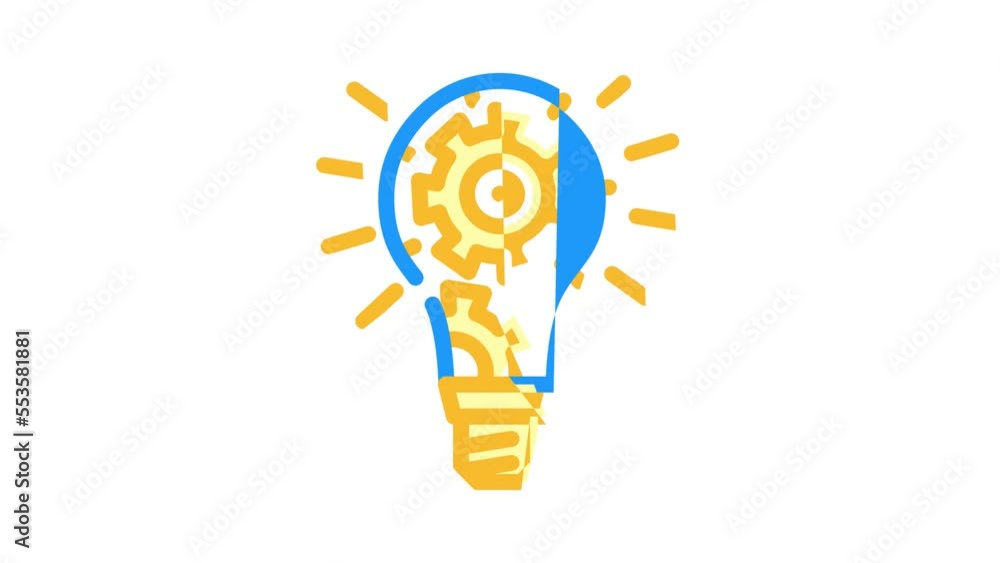 technology light bulb color icon animation technology light bulb color icon animation
