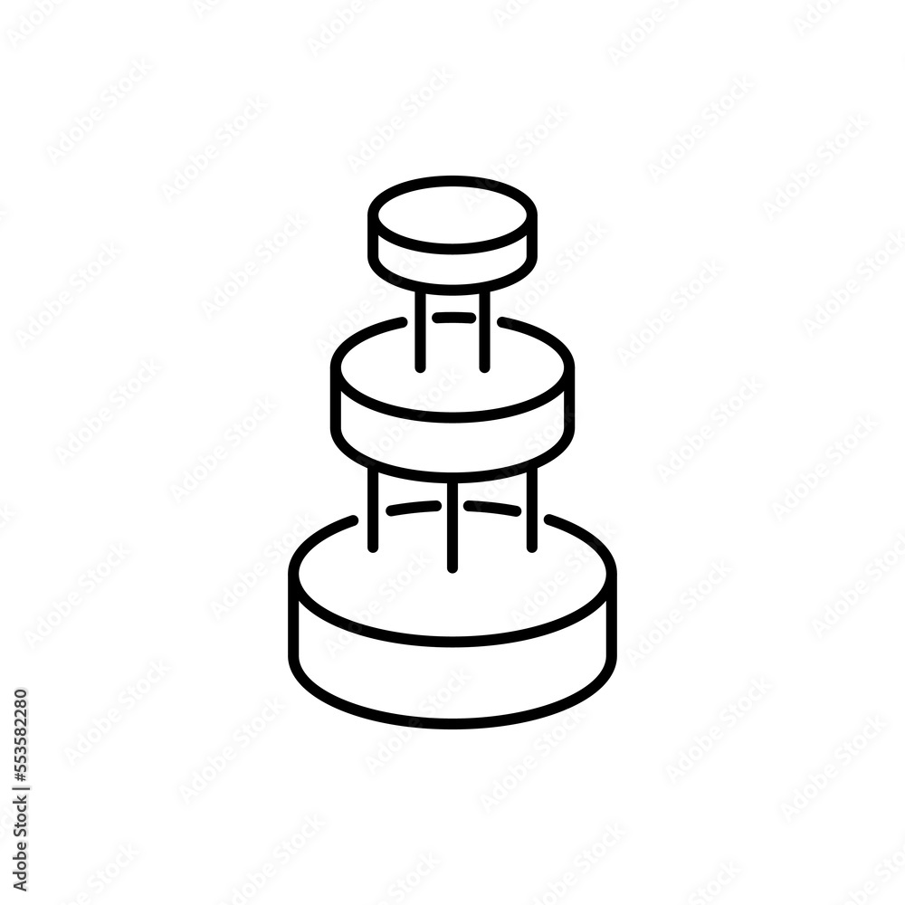 Cake outline icon with thin line Cake outline icon with thin line
