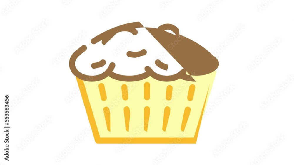 muffin bakery dessert color icon animation muffin bakery dessert color icon animation