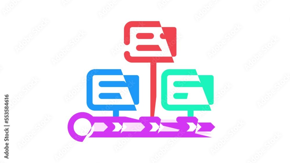 timeline management color icon animation timeline management color icon animation
