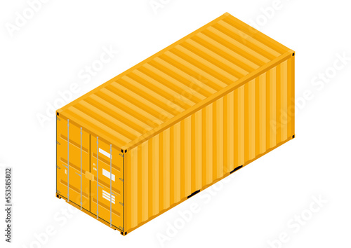 Intermodal container. Isometric view of a shipping container. Vector.