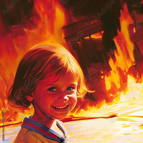 AI created portrait: pyromaniac child photo