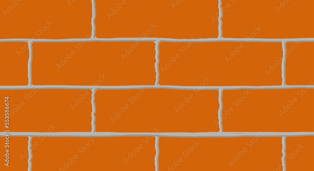 Vector illustration of a brick wall pattern. Brown brick wall
