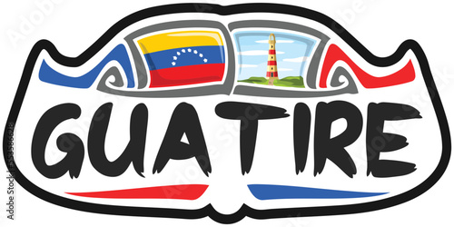 Guatire Venezuela Flag Travel Souvenir Sticker Skyline Landmark Logo Badge Stamp Seal Emblem Coat of Arms Vector Illustration SVG EPS photo