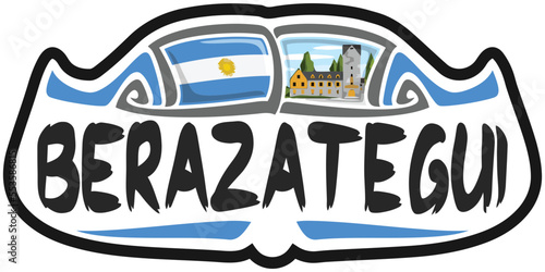 Berazategui Argentina Flag Travel Souvenir Sticker Skyline Landmark Logo Badge Stamp Seal Emblem Coat of Arms Vector Illustration SVG EPS photo