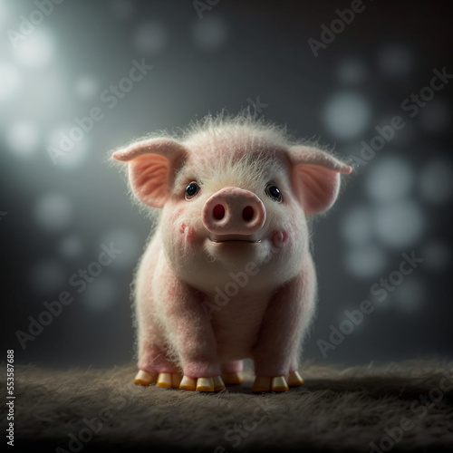 Ai generated isolated toy pig. Created using ai generative. 