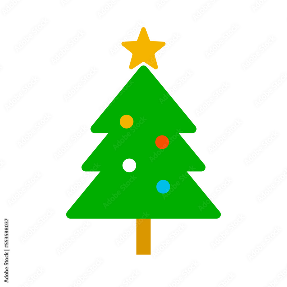 Flat design Christmas tree icon. Christmastime. Vector. Flat design Christmas tree icon. Christmastime. Vector.