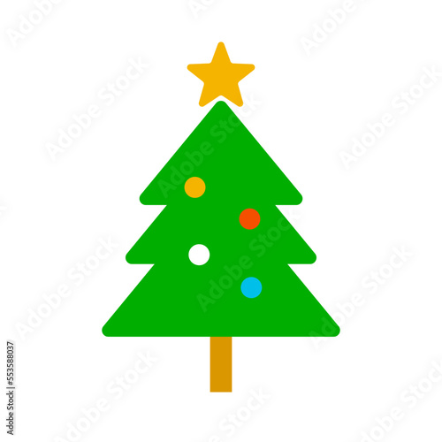 Flat design Christmas tree icon. Christmastime. Vector.