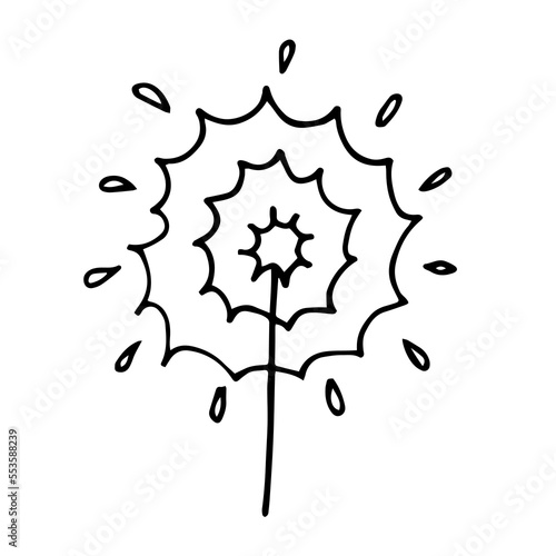 Bengal light doodle style vector illustration isolated on white background.