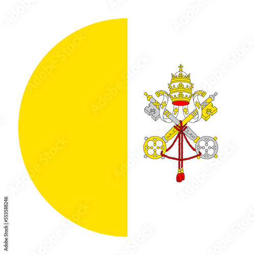 Vatican City Flat Rounded Flag Icon with Transparent Background