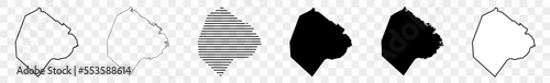 Buenos Aires Map Black | Porteño Porteña Town Border | Capital City | Transparent Isolated | Variations